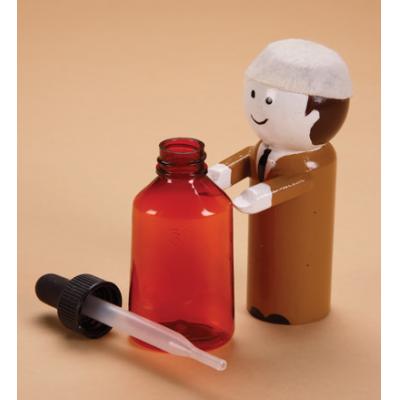 Amber Plastic Dropper Bottle, 1 oz.