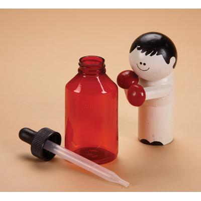 Amber Plastic Dropper Bottle, 2 oz.