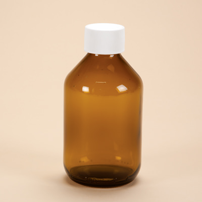 Amber Glass Medicine Bottle with Cap - 300mL