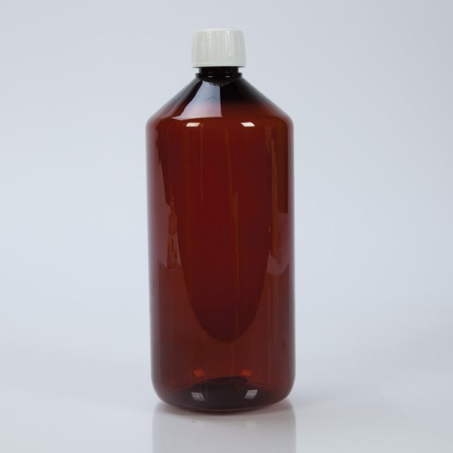1000ml Amber Plastic Bottle
