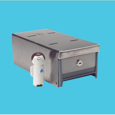 Small Locking Refrigerator Storage Box, Stainless Steel