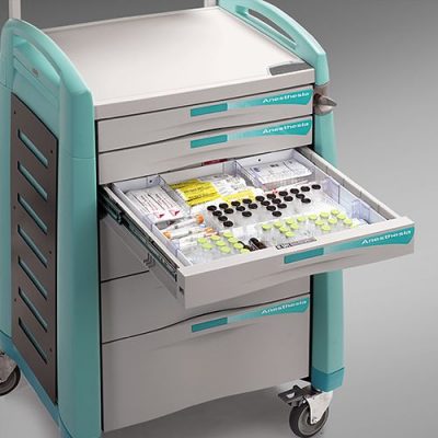 Avalo Anaesthesia Cart with drawer divider tray