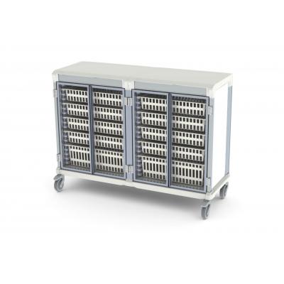 glass door e type double trolley HTM71 medical storage