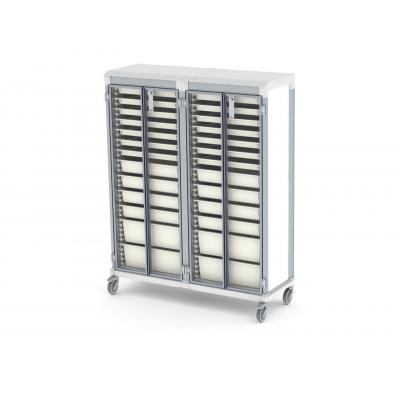 glass door e type double trolley HTM71 medical storage lockable