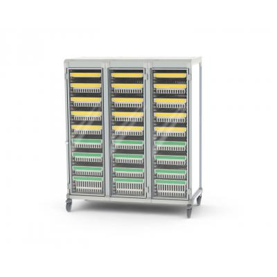glass door u type triple trolley HTM71 colour coded
