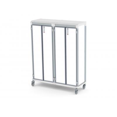 solid door e type double trolley for medical supplies storage lockable