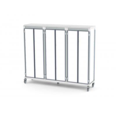 solid door e type triple trolley for medical supplies storage lockable