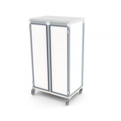 solid door u type double trolley for medical supply storage