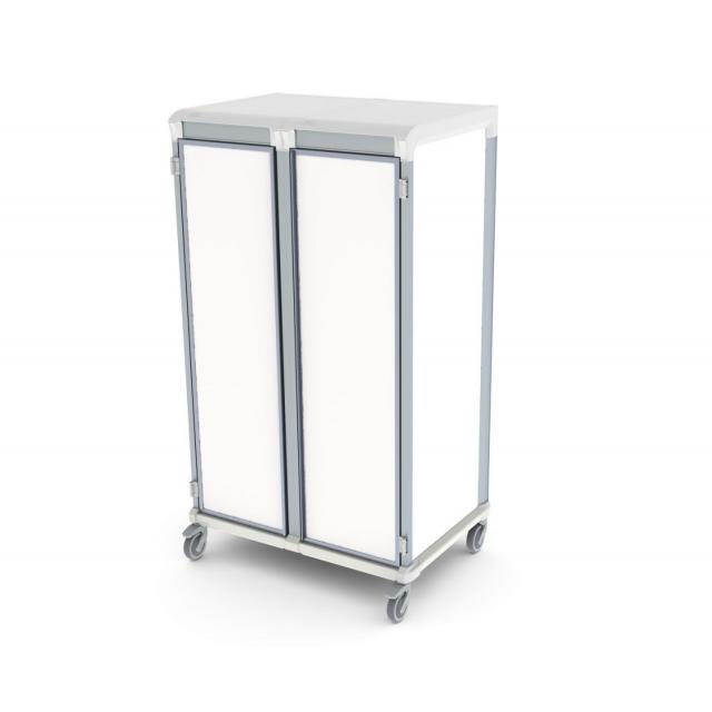 solid door u type double trolley for medical supply storage