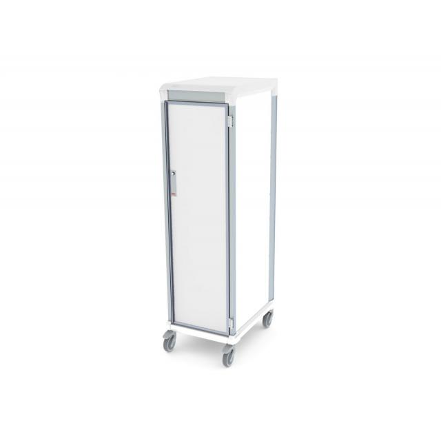 solid door u type single trolley for medical supply storage