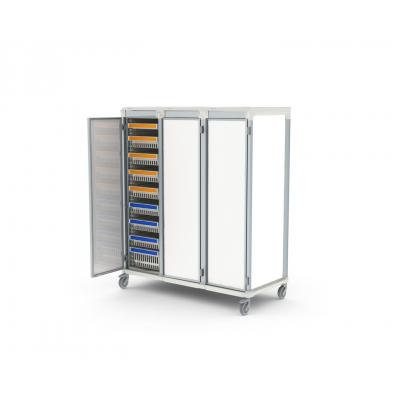 solid door u type triple trolley for medical supply storage