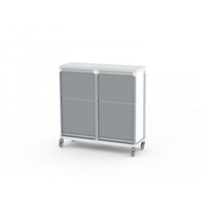 tambour door e type double trolley for medical supplies storage
