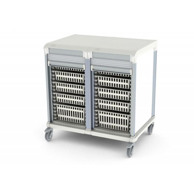 tambour door u type double trolley HTM71 storage for medical supplies