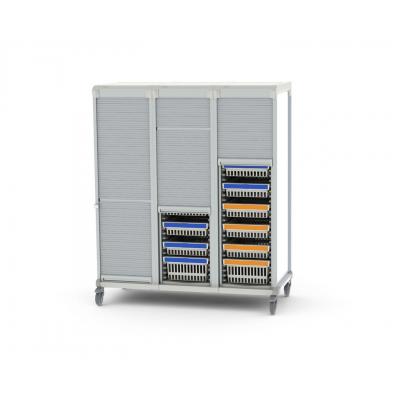 tambour door u type triple trolley HTM71 storage for medical supplies